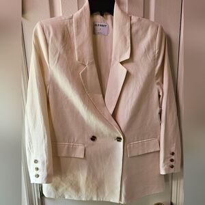 Old Navy - NWT - Cream Double Breasted Blazer with Button Details - Size Medium
